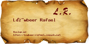Löwbeer Rafael névjegykártya